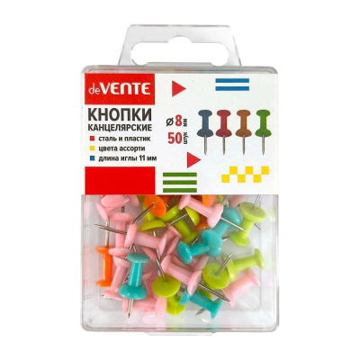 Гвоздики для досок&nbsp;&nbsp;50шт deVENTE цветные в пластиковой коробке