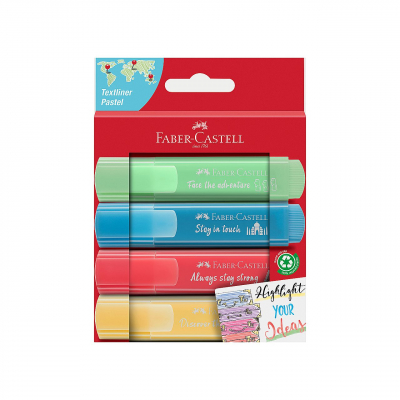 Текст-маркеры Faber-Castell TL 46 Pastel 1-5.0мм  4цв пастель в блистере