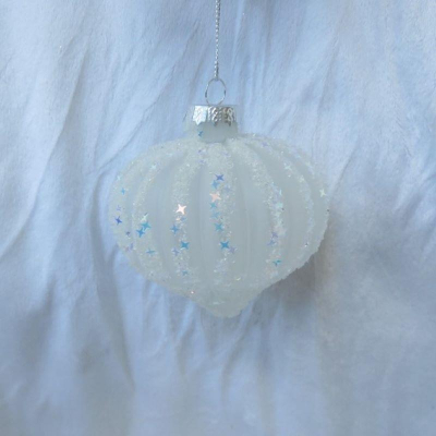 Шар  80мм белый 'Луковка' стекло