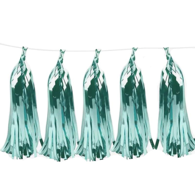 Гирлянда тассел морская волна фольгированная 35см 10л