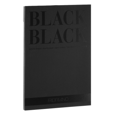 Блокнот для эскизов Fabriano Black Black 30х42см 300г 20л черная бумага на склейке