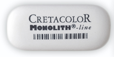 Ластик каучуковый для карандаша Cretacolor Monolith 50х25х7мм белый