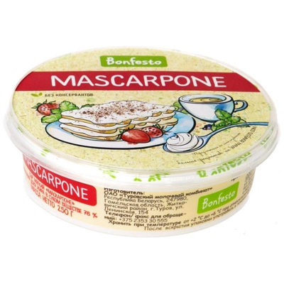 Сыр сливочный Bonfesto Маскарпоне 78% 0.25кг
