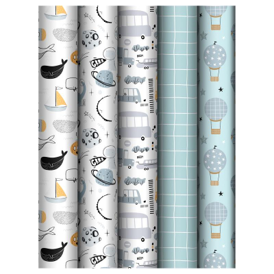 Бумага упаковочная глянцевая MESHU&nbsp;&nbsp;70х100см 'Сhildish'&nbsp;&nbsp;5 дизайнов