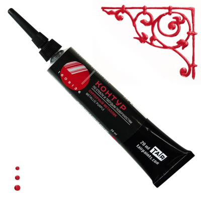 Контур акриловый по стеклу/твёрдым поверхностям Таир  металлик пурпурный 20мл