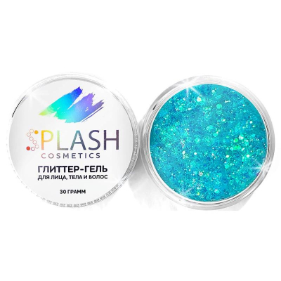 Гель для лица, тела и волос SPLASH с блестками  30г 'RADIANT BLUE'
