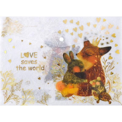 Папка-конверт на кнопке A4 BrunoVisconti® пластиковая 180мкм 'Любовь, как она есть'