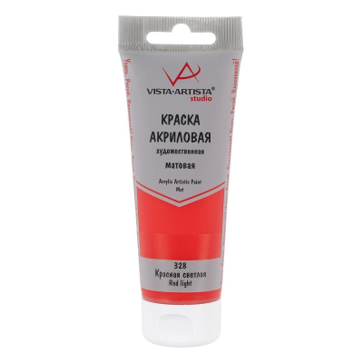 Краска акриловые матовая Vista-Artista Studio 75мл красная светлая