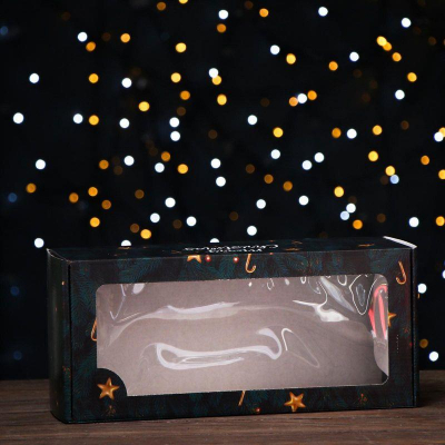 Коробка для кондитерских изделий новогодняя 35х16х12см Счастливого Рождества