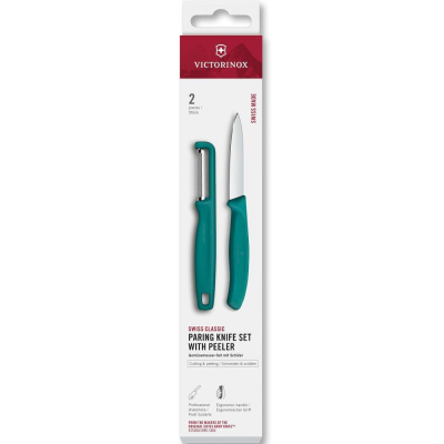 Набор кухонный Victorinox 'Swiss Classic Kitchen' 'Paring knife set with Peeler-Lota'&nbsp;&nbsp;2пр зеленый