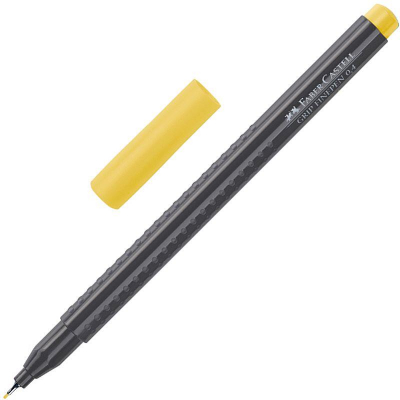 Ручка капиллярная Faber-Castell 'Grip Finepen' 0.4мм трехгранный корпус желтая