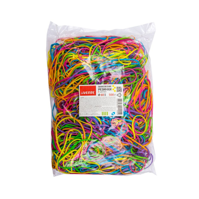 Резиновые кольца для денег&nbsp;&nbsp;60мм&nbsp;&nbsp; 500г deVENTE 'Неон' цвета ассорти в пакете
