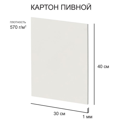 Картон пивной Love2art  30х40см  1.00мм 570г белый