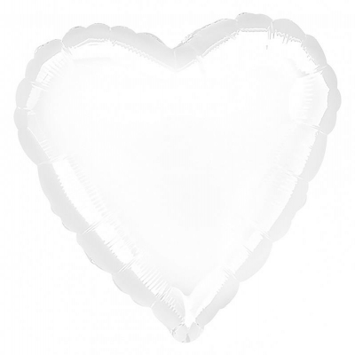 Шар воздушный фольгированный Сердце белый Agura 48см