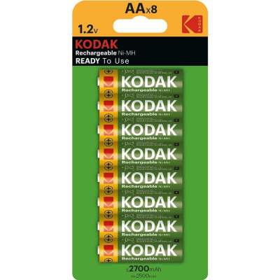 Аккумулятор Kodak 1.2V AA/HR6&nbsp;&nbsp;2700mAh NiMH&nbsp;&nbsp;8шт предзаряженный в блистере