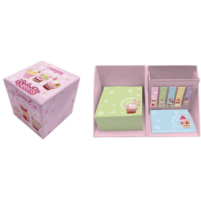 Диспенсер-органайзер с липкими блоками закладками deVENTE 'Sweets' с отделением для ручек настольный сборный