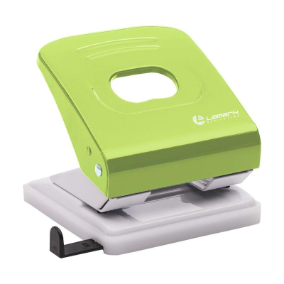 Дырокол  30л Lamark 'Metallic' металлический светло-зеленый