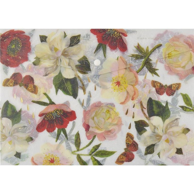 Папка-конверт на кнопке A4 BrunoVisconti® пластиковая 180мкм 'Flora' Пионы