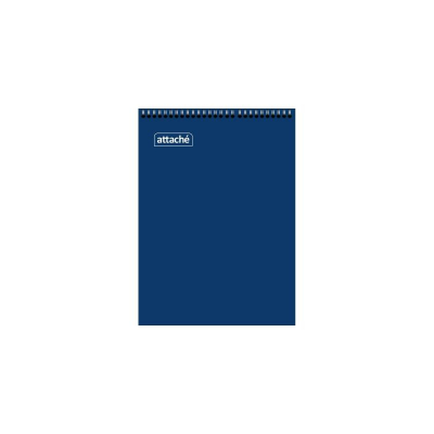 Блокнот A7  60л клетка на гребне Attache картонная обложка плотная подложка синий