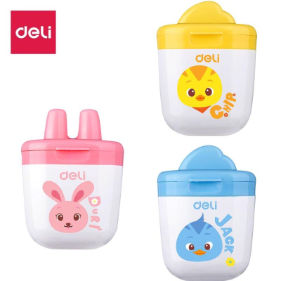 Точилка 1 диаметр Deli с контейнером 3 дизайна ассорти