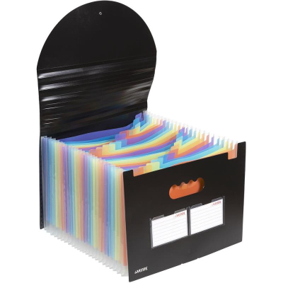 Папка-органайзер deVENTE 25 отделений A4 на резиновой застежке 'Uno Black' черная