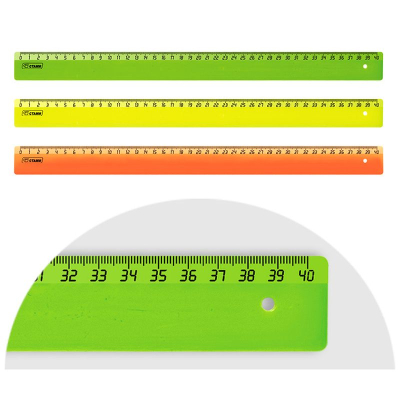 Линейка пластиковая  40см СТАММ 'Neon' цвета ассорти