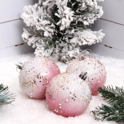 Шар  80мм розовый 'Pink' пластик 3шт