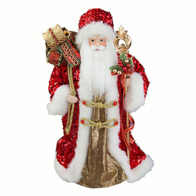 Дед Мороз 45см в красной шубе с пайетками