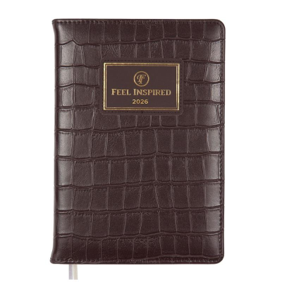 Ежедневник 2026 A5 deVENTE 'Grande' 336стр тонированный блок твердая обложка с поролоном искусственная кожа темно-коричневый