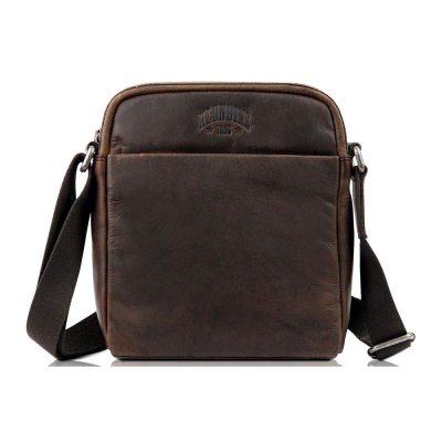 Сумка Klondike 1896® 22x26x7см 'Digger Jake' 1 отдел с ремнем кожа темно-коричневая