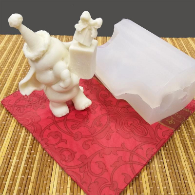 Молд силиконовый 3D 'Слоник с подарками' 11.5х7.5х5см