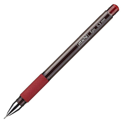 Ручка гелевая Attache 0.5мм 'Epic' с резиновой манжетой игольчатый стержень красная