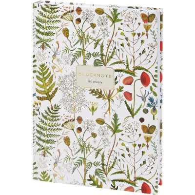 Тетрадь A4 160л клетка на сшивке Альт® твердая глянцевая обложка 'Flora' Луговые травы