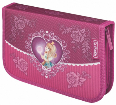 Пенал  с наполнением 31 предмет Herlitz Princess rosa 4-створчатый 