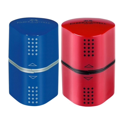 Точилка 3 диаметра Faber-Castell Grip 2001 Trio красная/синяя