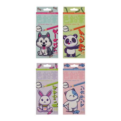 Карандаши  12цв BrunoVisconti® 'Kawaii animals' пластиковые в картонной коробке