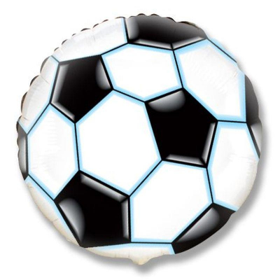 Шар воздушный фольгированный Круг Футбольный мяч Flex Metal 46см