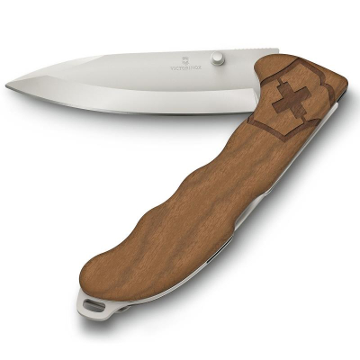 Нож охотника 136мм Evoke Wood One-hand блокировка лезвия рукоятка из орехового дерева