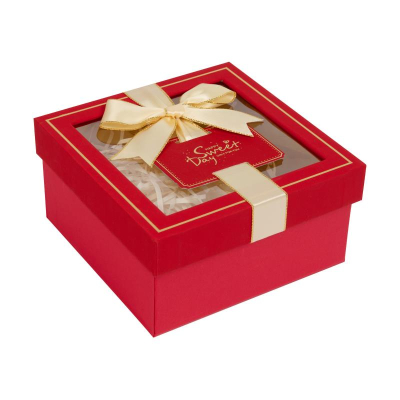 Коробка подарочная квадратная 15х15х6,5см Stilerra красная