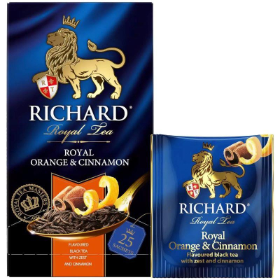 Чай Richard черный 'Royal Orange & Cinnamon' индийский с корицей апельсином  25пак х 2г