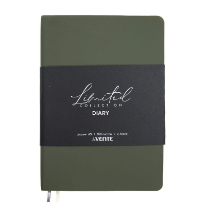 Ежедневник A5 deVENTE 'Nobile' 272стр в клетку гибкая обложка искусственная Soft touch кожа оливковый