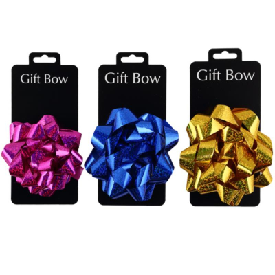 Бант декоративный 125мм голографический ассорти полипропилен