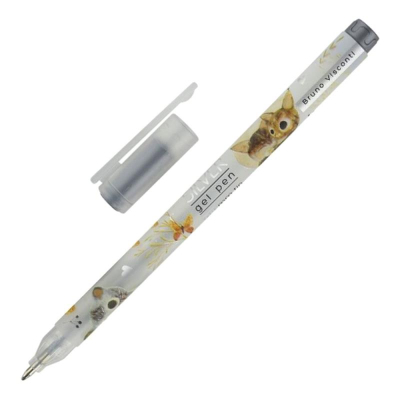 Ручка гелевая BrunoVisconti® 0.8мм 'UniWrite' 'Котики приносят счастье' серебро