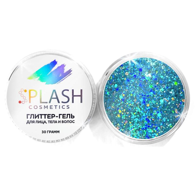 Гель для лица, тела и волос SPLASH с блестками  30г 'HOLO LIGHT BLUE'