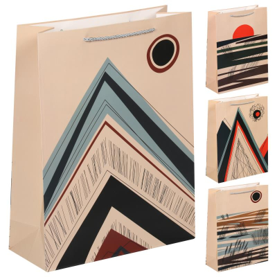 Пакет подарочный 31х42х12см ламинированный 'Геометрия' 4 дизайна