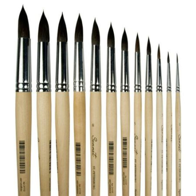 Кисть белка круглая Сонет № 5 ручка 15см