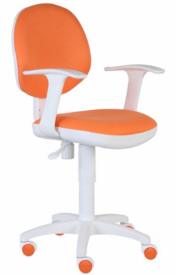 Кресло детское Бюрократ 356 ткань бело/оранжевое