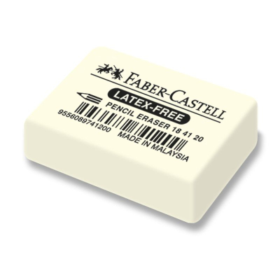 Ластик каучуковый для карандаша Faber-Castell 7041  40х27х10мм белый