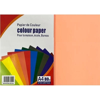 Бумага цветная A4 Colour Paper 80г неон розовая 100л
