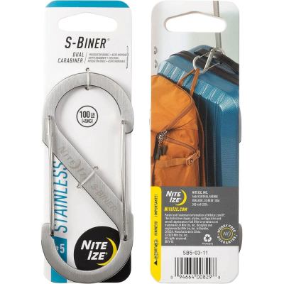 Карабин стальной Nite Ize S-Biner® 5 серебристый
